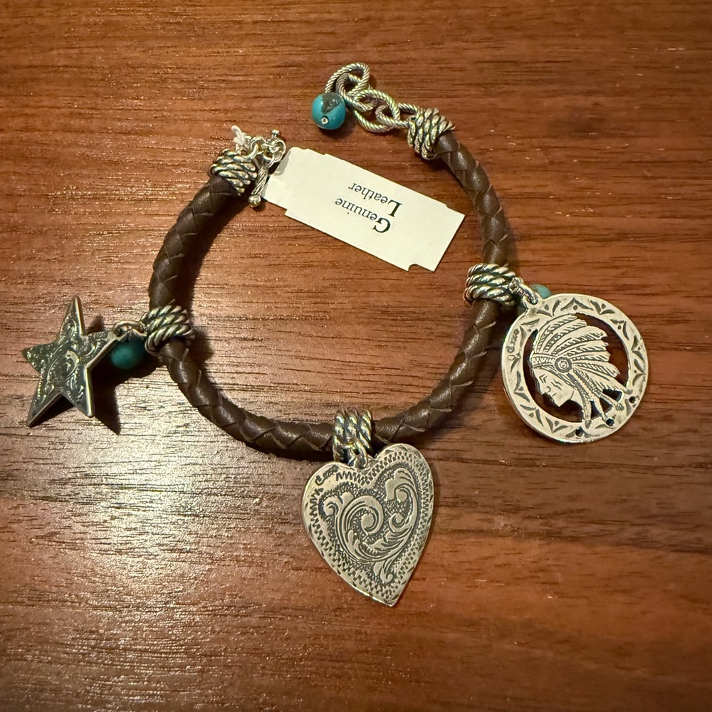 Brown and Silver Charm Bracelet